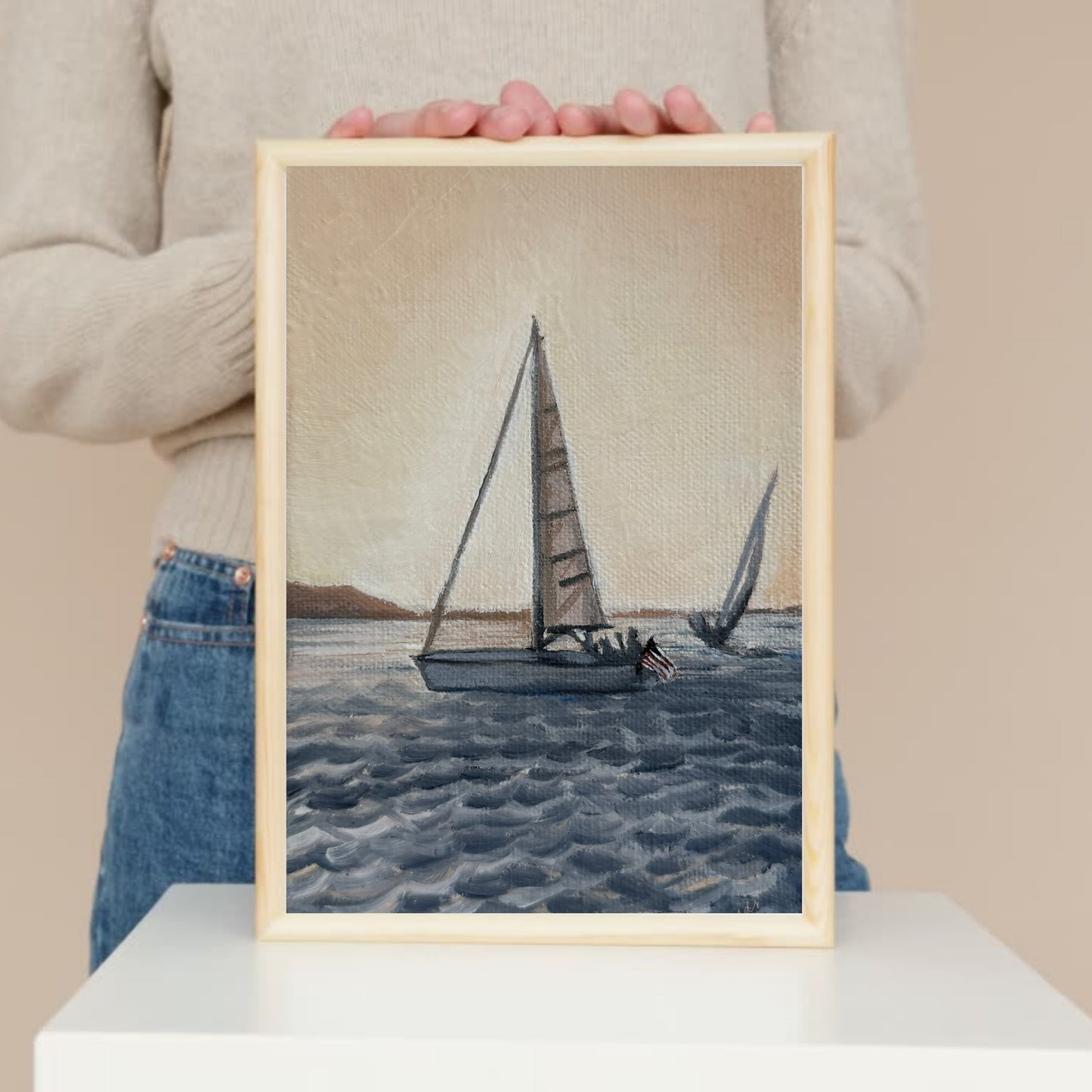 Chasing the Light – Coastal Oil Painting Print