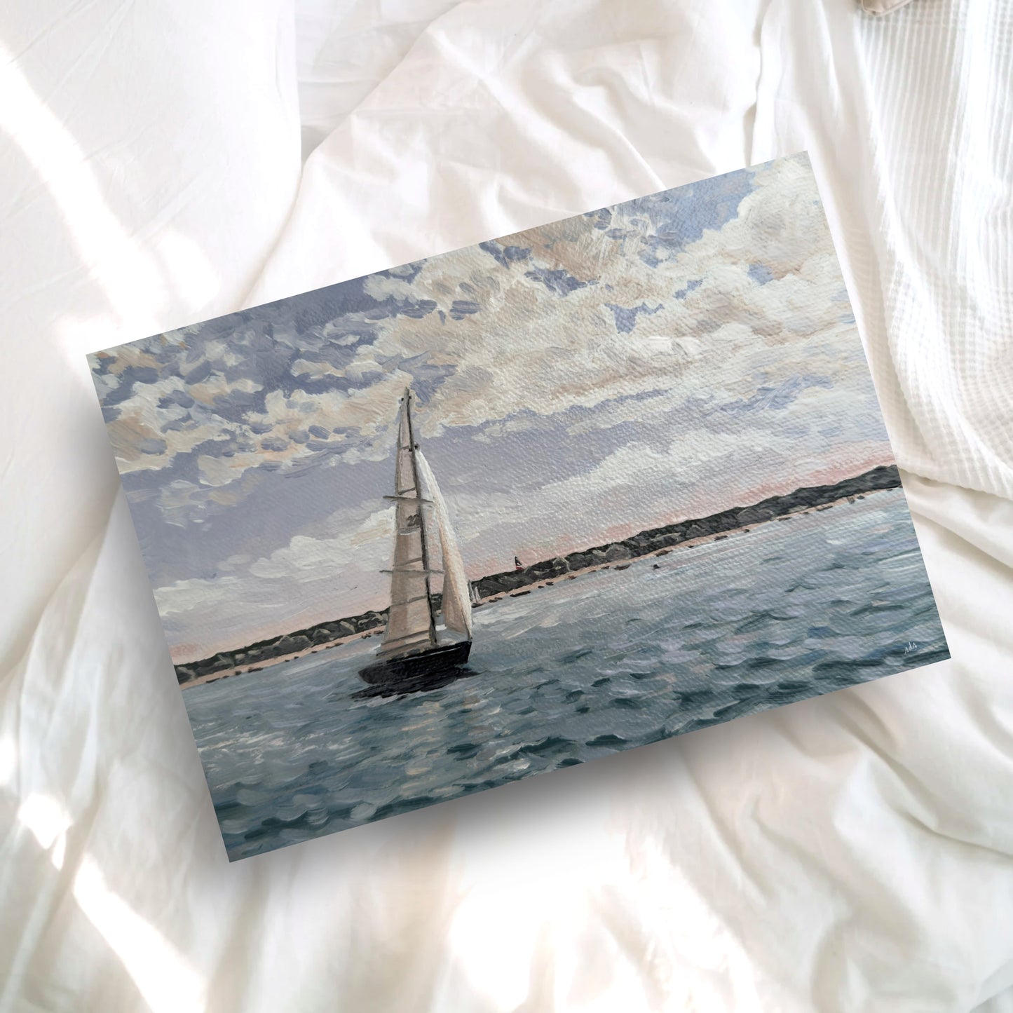 A Lovely Day to Drift – Coastal Oil Painting Print
