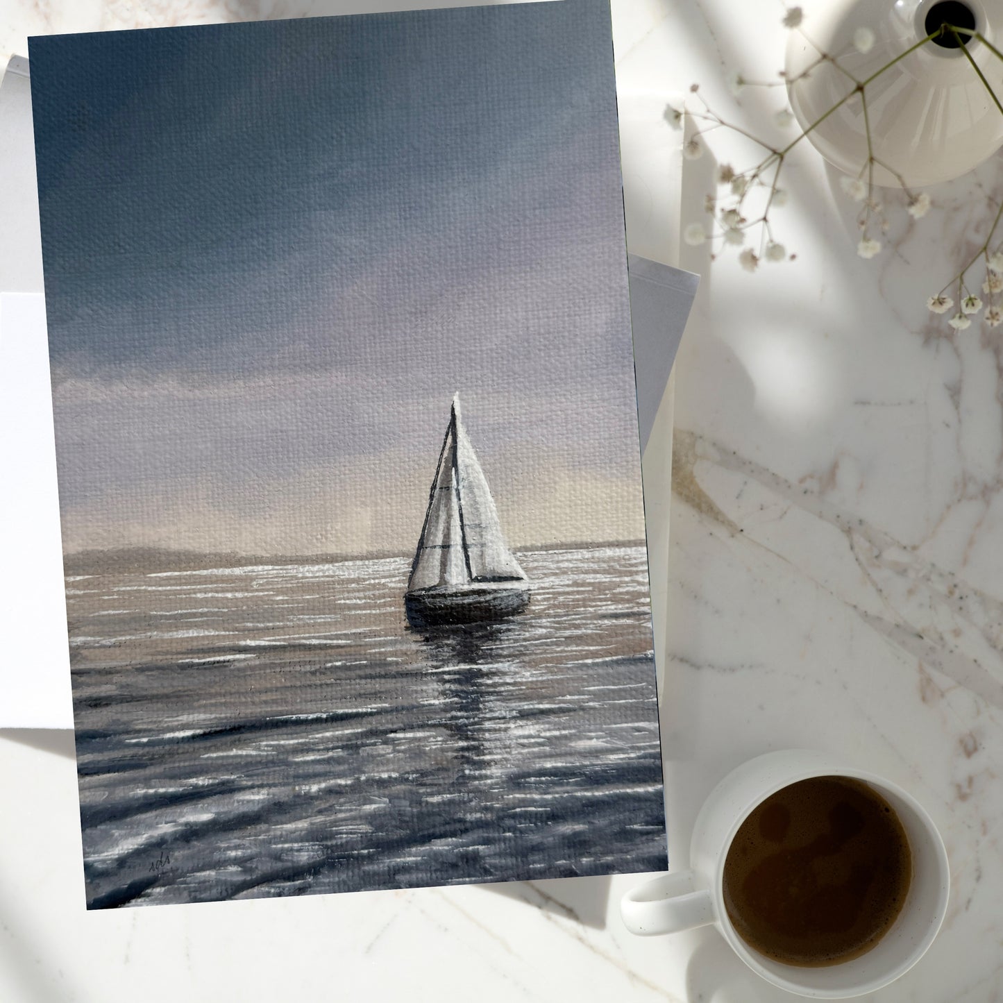 Quiet Passage – Sailboat Oil Painting Print
