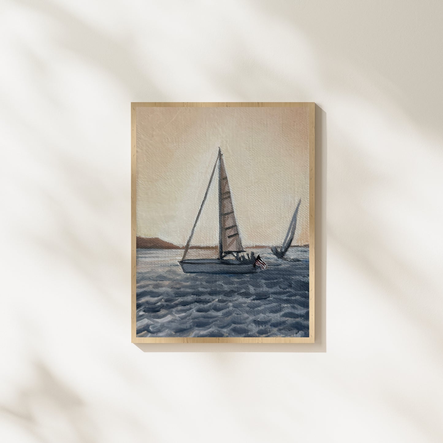 Chasing the Light – Coastal Oil Painting Print