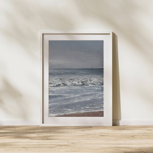 Spilling Waves – Coastal Oil Painting Fine Art Print