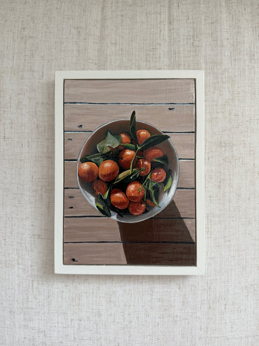 Still Life of Oranges - Original Oil Painting (5” x 7”)
