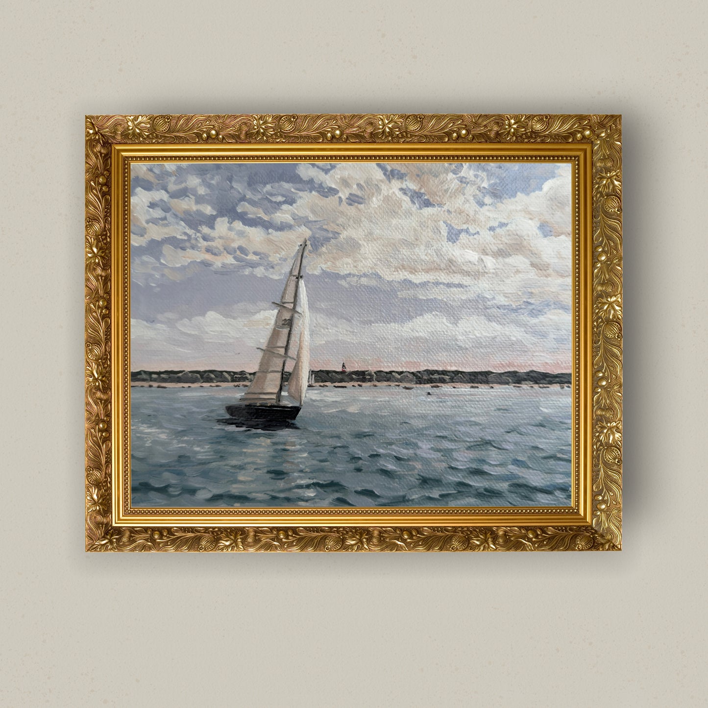 A Lovely Day to Drift – Coastal Oil Painting Print