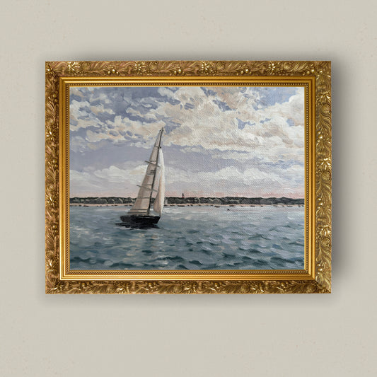 A Lovely Day to Drift – Coastal Oil Painting Print