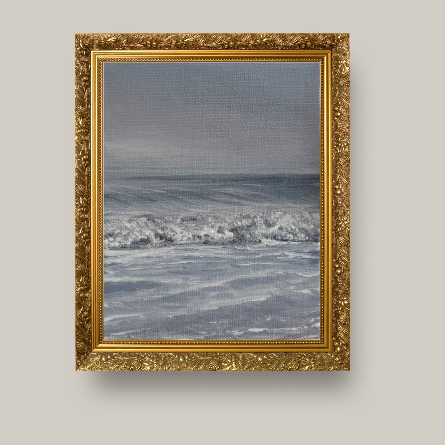 Spilling Waves – Coastal Oil Painting Fine Art Print