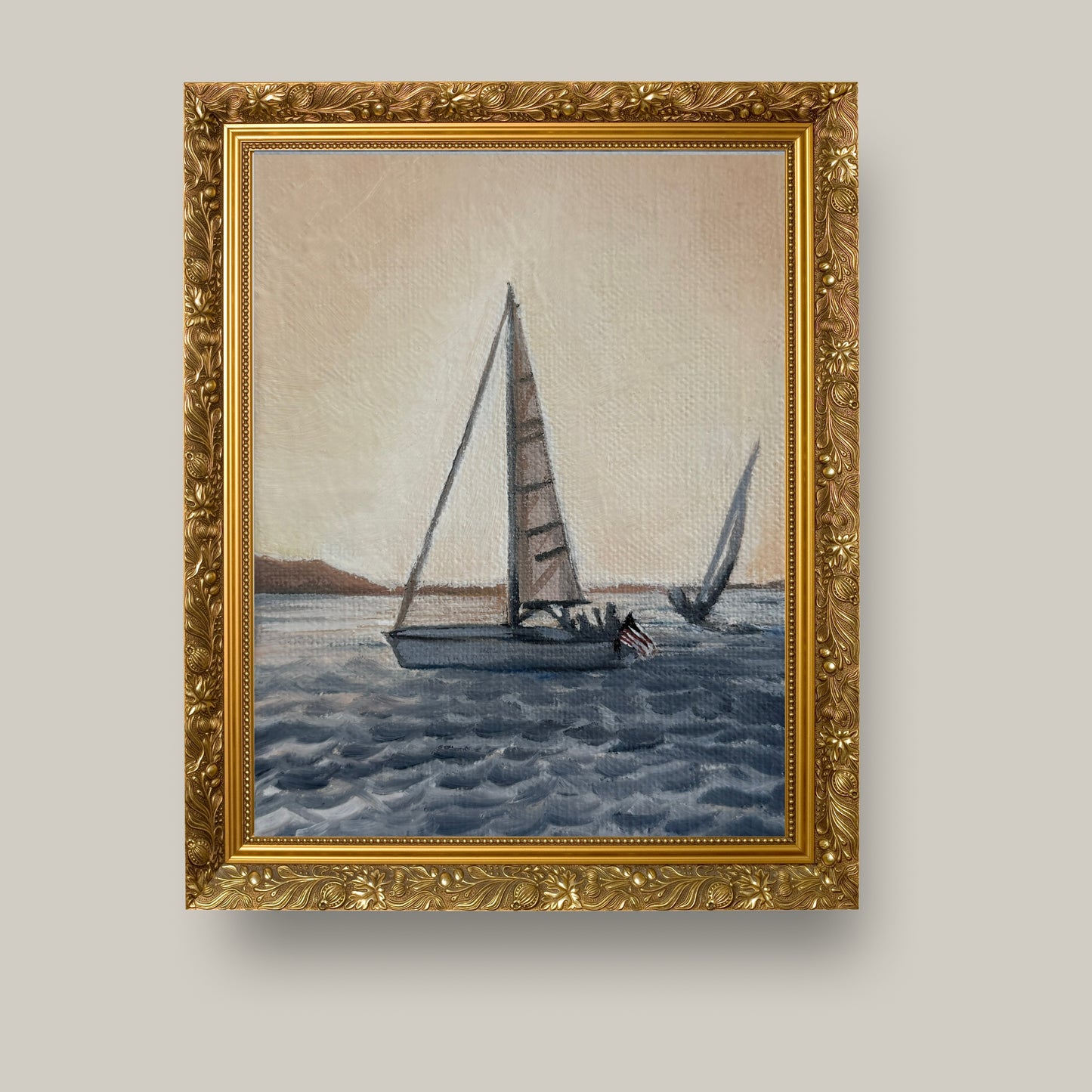 Chasing the Light – Coastal Oil Painting Print