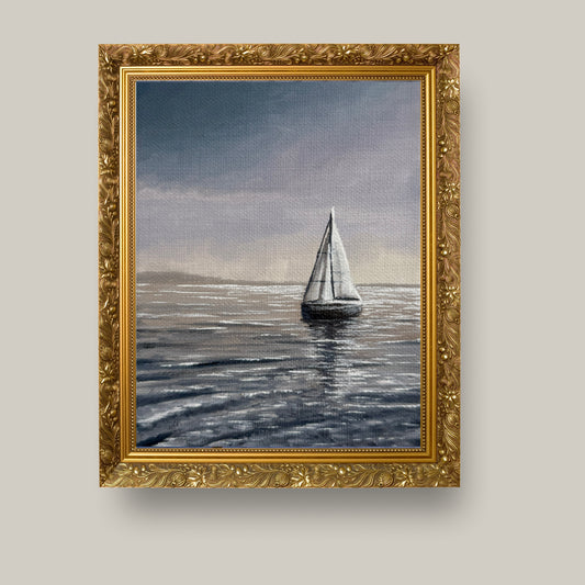 Quiet Passage – Sailboat Oil Painting Print