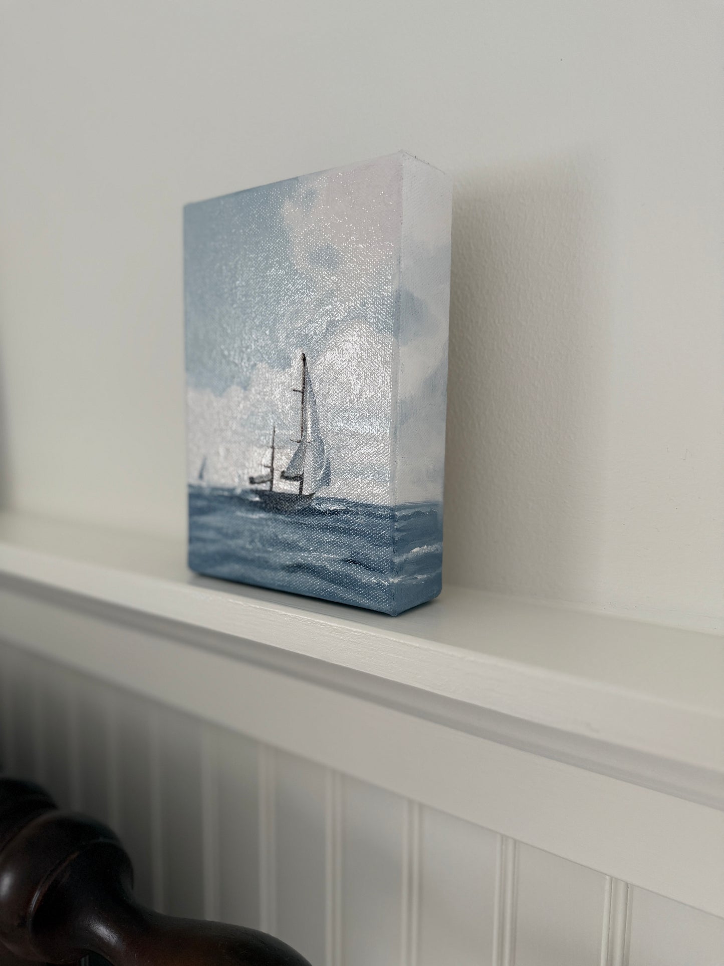 With the Wind and Waves - Original Oil Painting (5” x 7”)