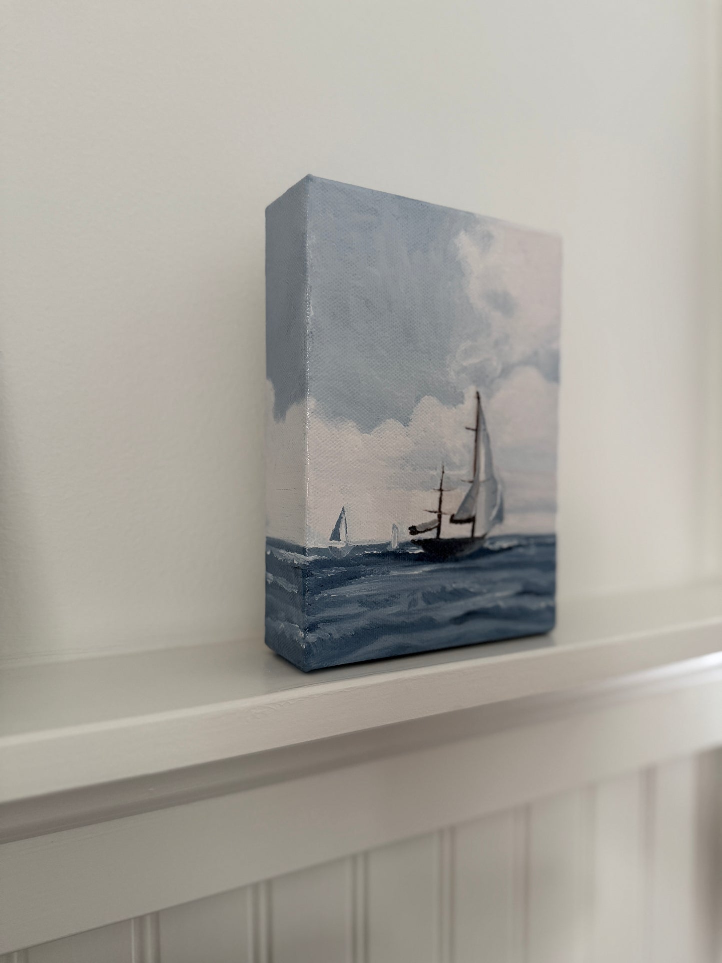 With the Wind and Waves - Original Oil Painting (5” x 7”)