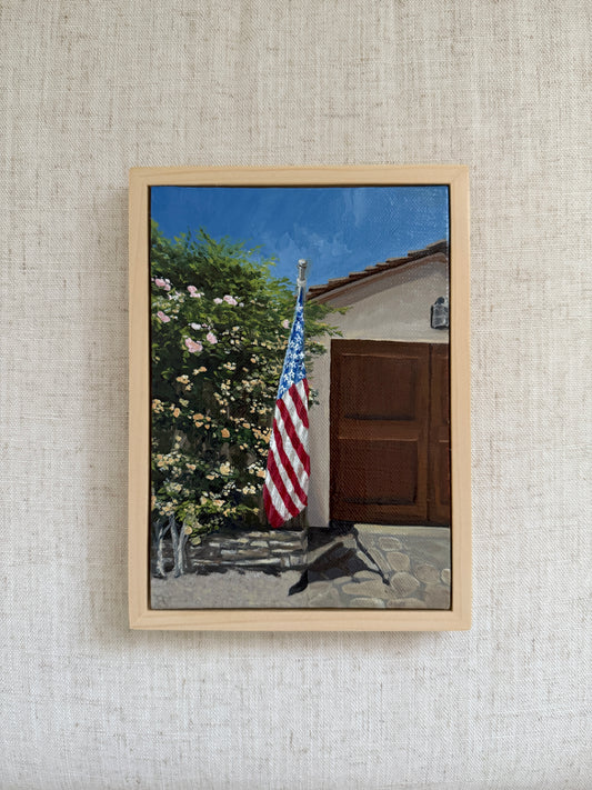 On a Street in Carmel - Original Oil Painting (5” x 7”)