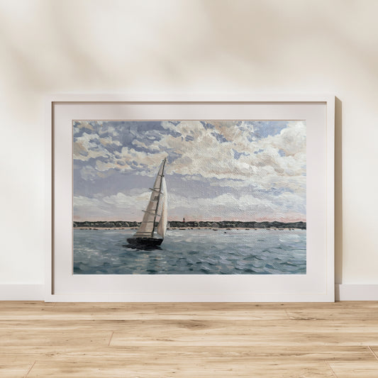 A Lovely Day to Drift – Coastal Oil Painting Print